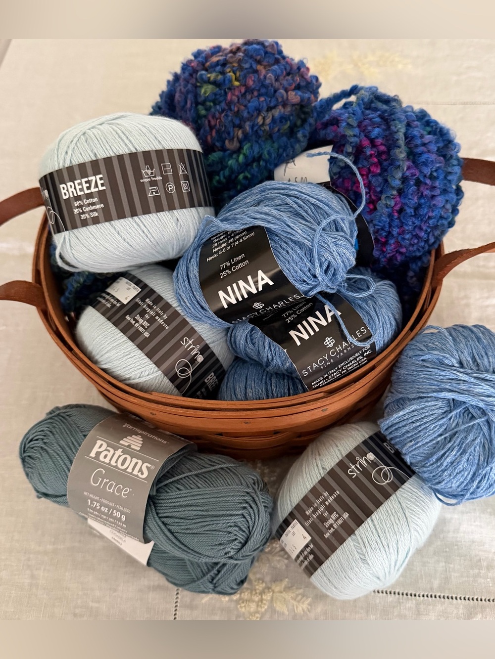 Lot of Assorted Blue Yarns